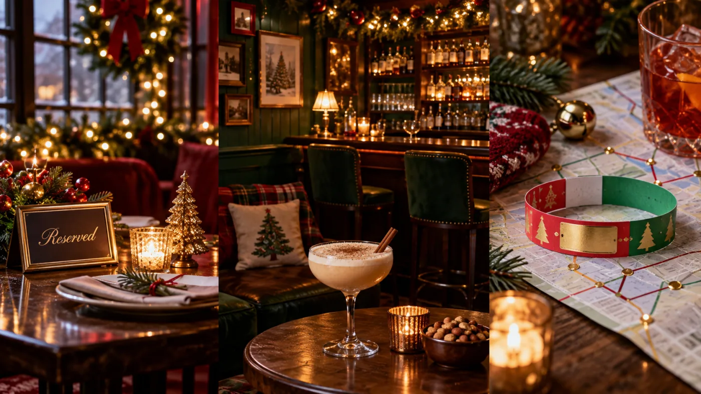 Three holiday nightlife formats compared in one editorial scene